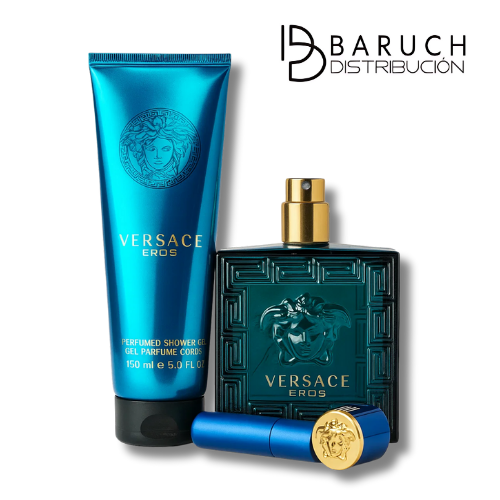 Set Perfume Versach + Crema Corporal + Perfumero