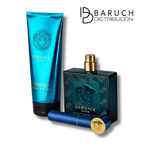 Set Perfume Versach + Crema Corporal + Perfumero