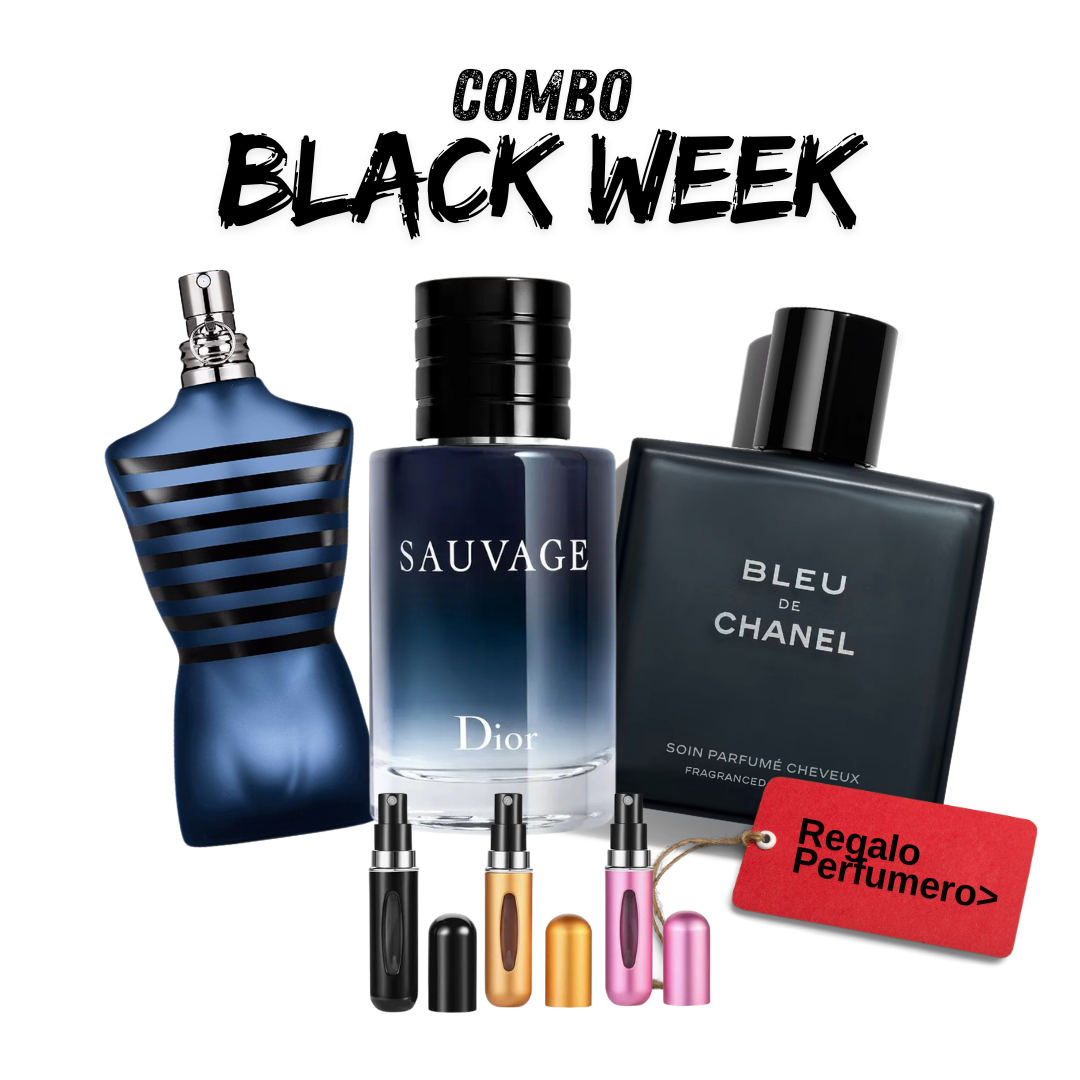 COMBO BLACK WEEK - JeanPaul, Sauvage, BleuChanel + Perfumero GRATIS