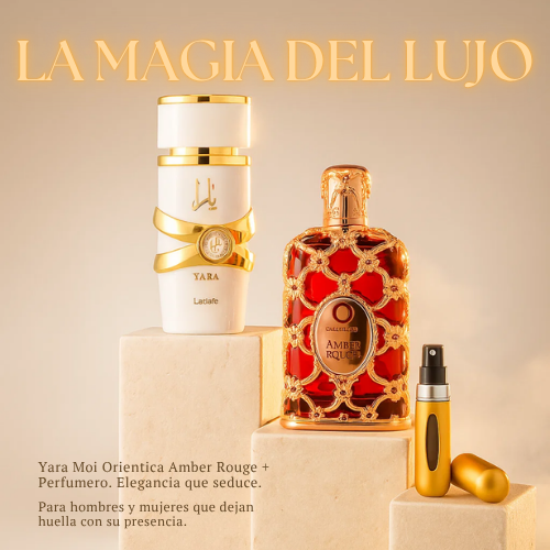 La magia del Lujo - YaraMoi, OrienticaAmberRouge + Perfumero GRATIS