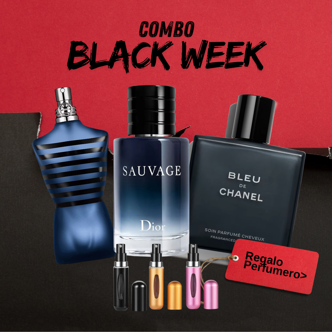 COMBO BLACK WEEK - JeanPaul, Sauvage, BleuChanel + Perfumero GRATIS