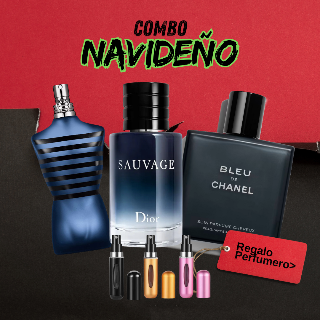 COMBO NAVIDAD - JeanPaul, Sauvage, BleuChanel + Perfumero GRATIS