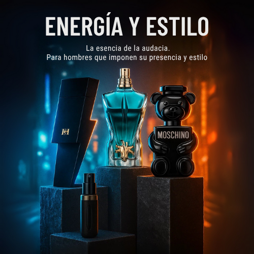 Energía y Estilo - MoshinoToyBoy, JeanPaul, BadBoy + Perfumero GRATIS