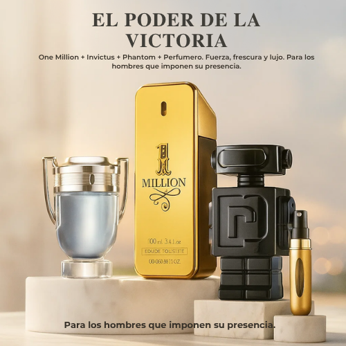 Poder de la Victoria - Phanton, OneMillion, Invictus + Perfumero GRATIS