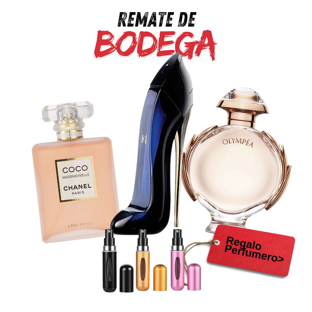 REMATE DE BODEGA - CocoChanel, GoodGirl, Olympea + Perfumero GRATIS