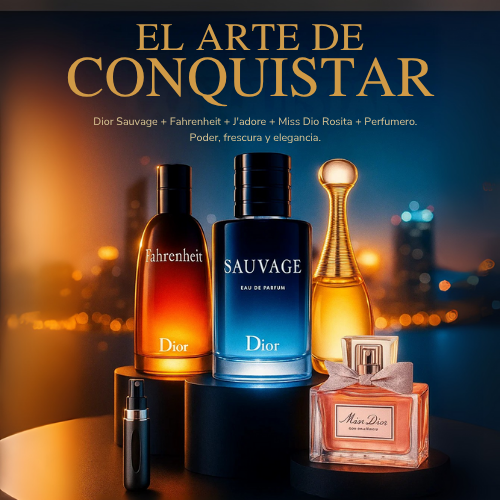 Arte de Conquistar - Sauvage, Farhenheit, Jadore, MissDior + Perfumero GRATIS