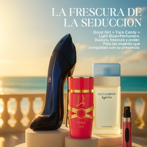 Frescura Seductora - Yara, GoodGirl, LightBlue + Perfumero GRATIS