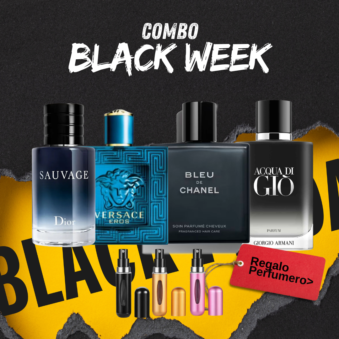 COMBO BLACK WEEK - Sauvage, VersacheEros, BleuChannel, AquaDiGio + Perfumero GRATIS