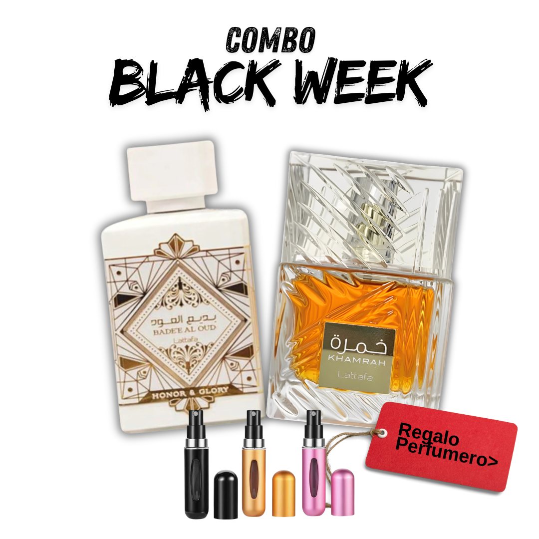 COMBO BLACK WEEK - LataffaHonor&Glory, Khamrah + Perfumero GRATIS