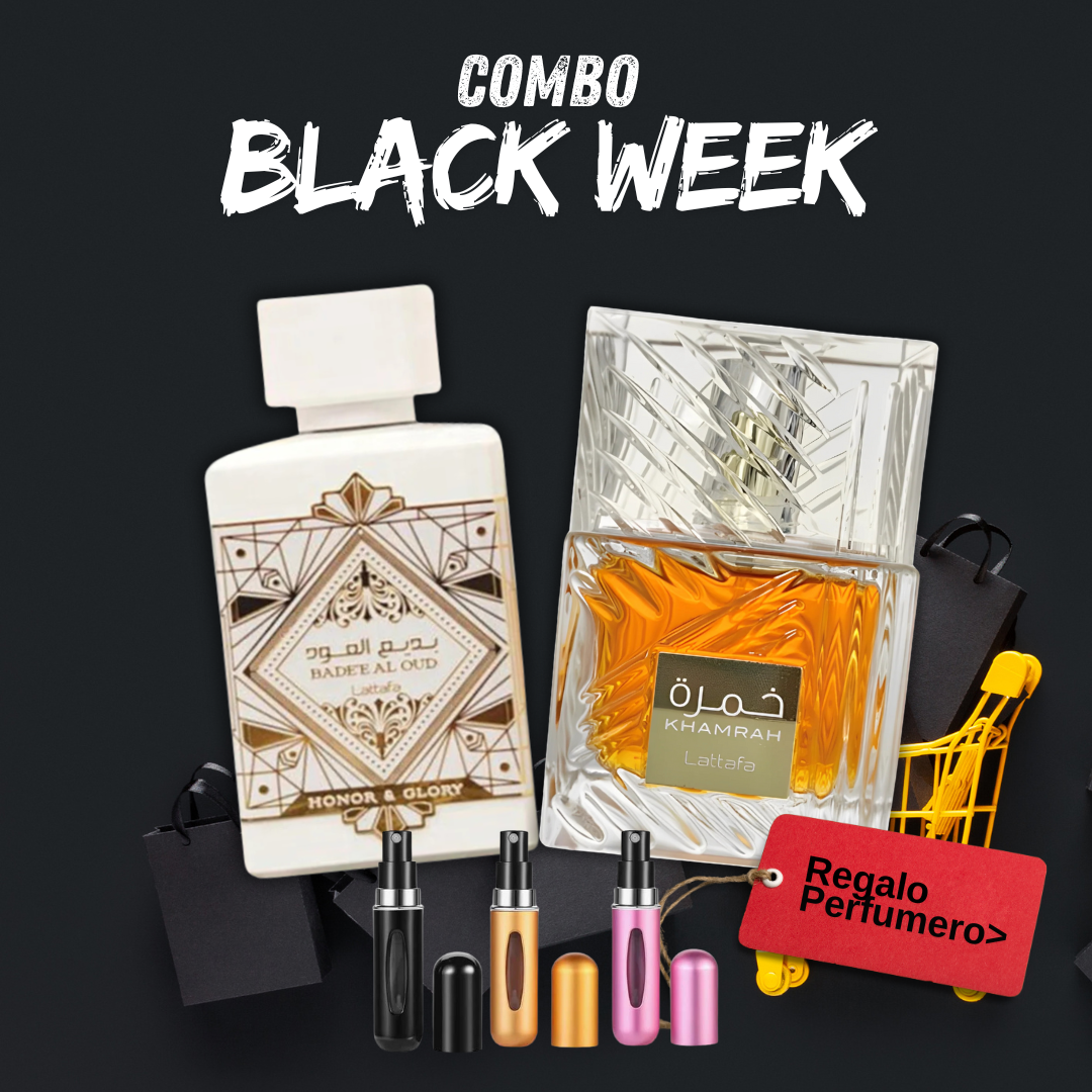 COMBO BLACK WEEK - LataffaHonor&Glory, Khamrah + Perfumero GRATIS