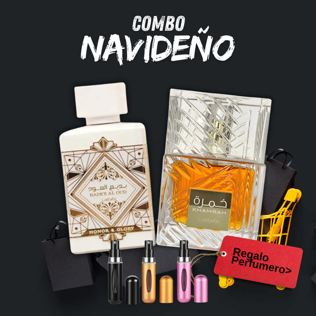 COMBO NAVIDAD - LataffaHonor&Glory, Khamrah + Perfumero GRATIS