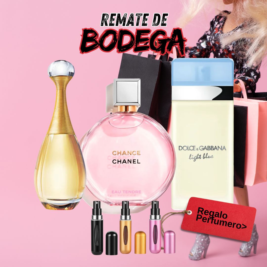 REMATE DE BODEGA - Jadore, ChangeChanel, LightBlue + Perfumero GRATIS