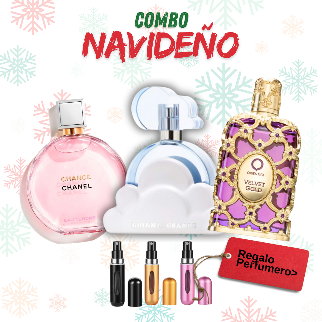 COMBO NAVIDAD - ChanceChannel, ArianaGrande, Orientica + Perfumero GRATIS