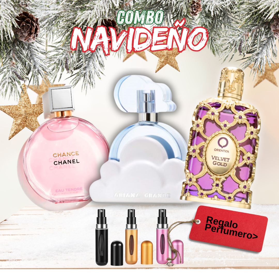 COMBO NAVIDAD - ChanceChannel, ArianaGrande, Orientica + Perfumero GRATIS