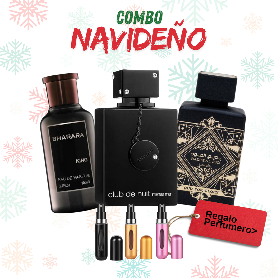 COMBO NAVIDAD - Bharara, ClubTheNuit, LataffaOudOfGlory + Perfumero GRATIS