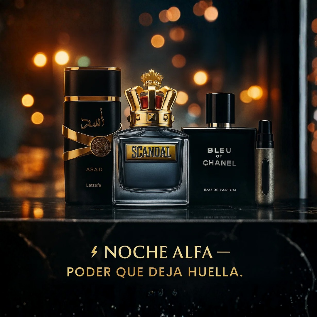 Noche Alfa Asad, Scandal, bleu chanel perfumero