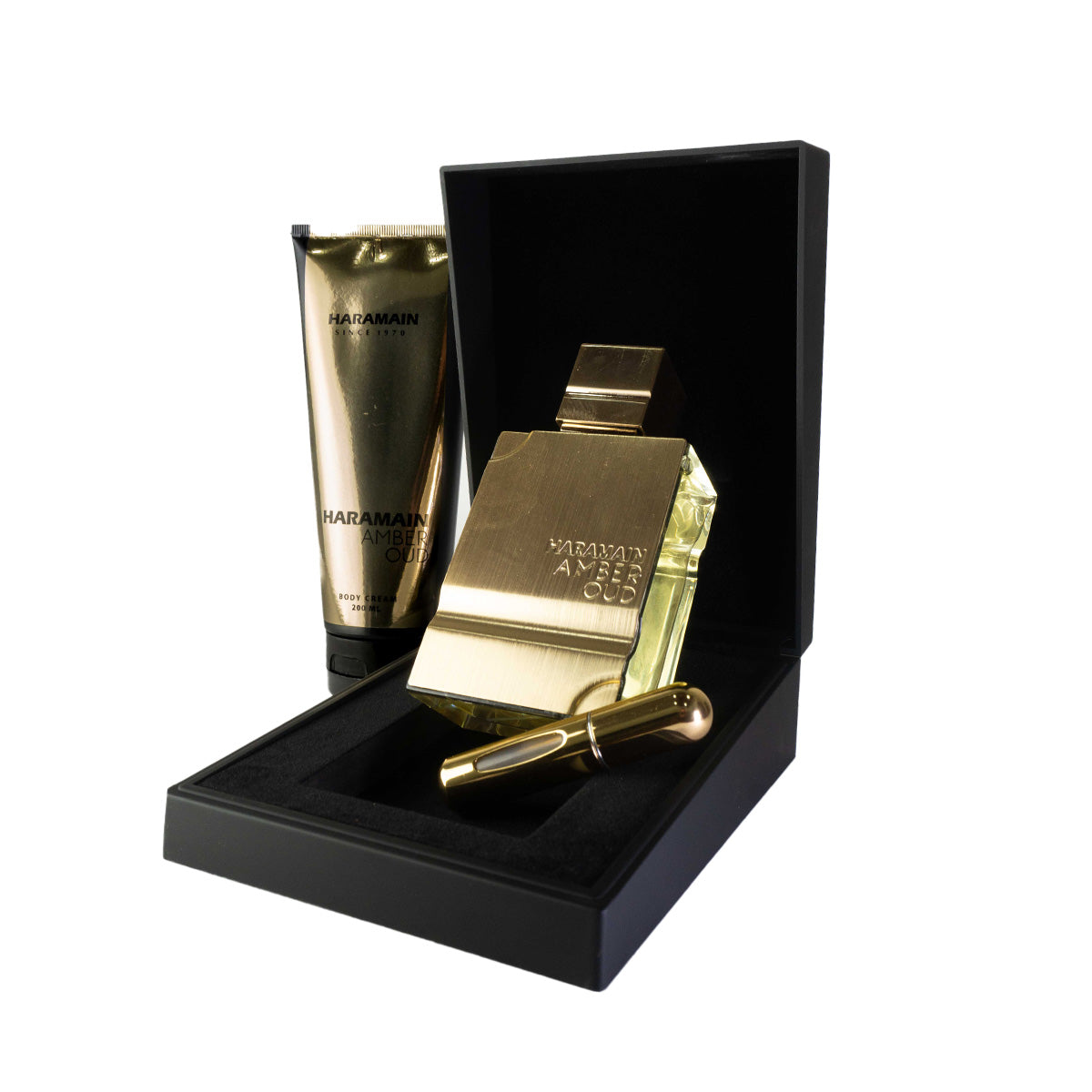 Set Haramain Gold + Crema Corporal + Perfumero