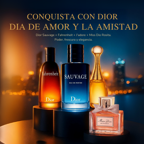 Dia del amor y la amistad - Sauvage, Farhenheit, Jadore, MissDior + Perfumero GRATIS