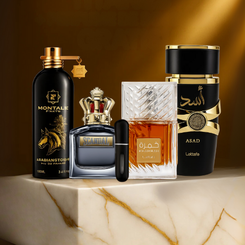 LOS 4 TITANES KHAMRAH-MONTALE-ASAD.SCANDAL+PERFUMERO