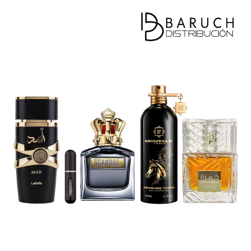 LOS 4 TITANES KHAMRAH-MONTALE-ASAD.SCANDAL+PERFUMERO